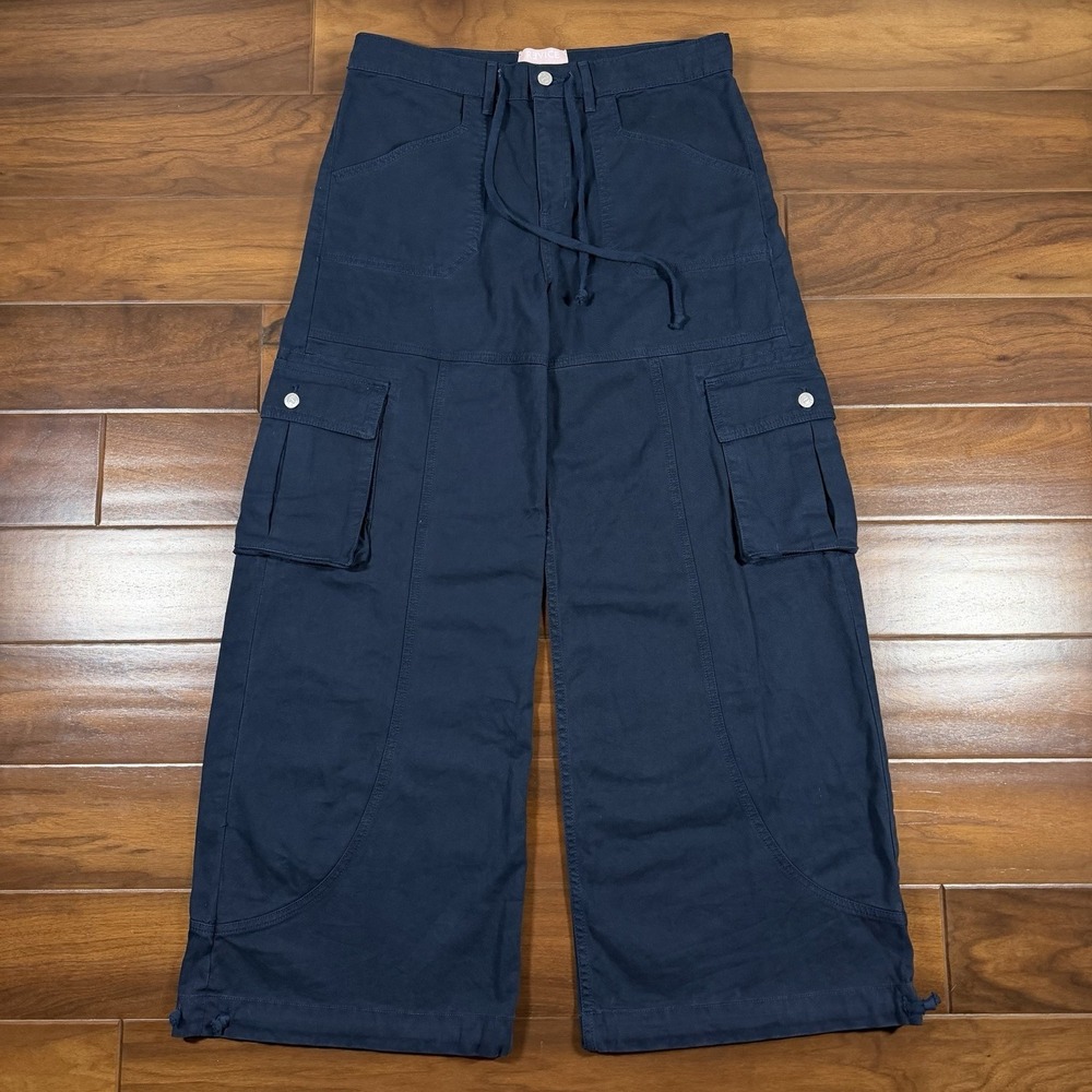 Revice Women's Size Small Blue Maverick Drawstring Wide Leg Cargo Pants Jeans - Picture 1 of 8